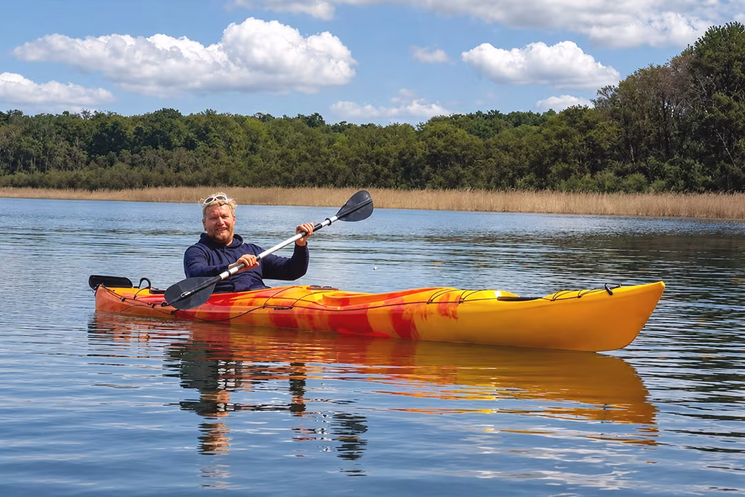 Kajak fahren an der Müritz in Jabel