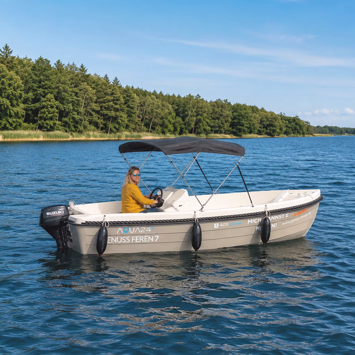 Motorboot fahren an der Müritz – Bootsverleih in Jabel