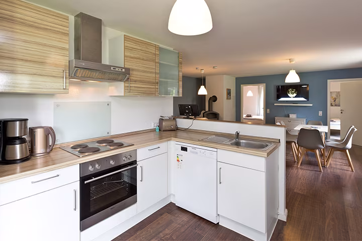 Küche der Ferienwohnung an der Müritz in Jabel